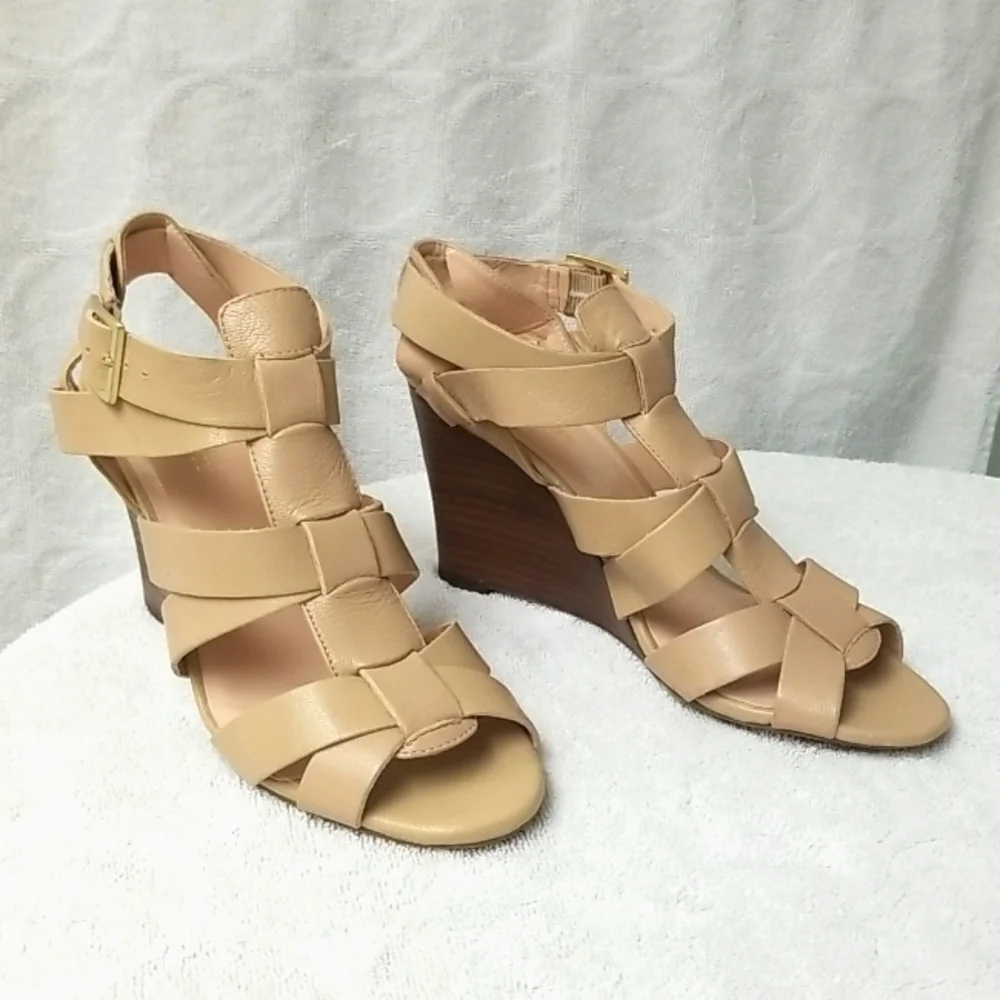 Genuine Leather Wedge Sandals